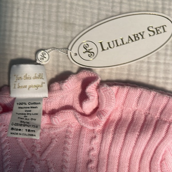 NWT Lullaby Set Pink Cable Knit Sweater, size 18 months - Picture 2 of 4
